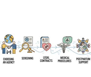 Babytree Surrogacy’s flowchart explains the five main steps in US surrogacy, helpful for international parents planning for 2026. babytree